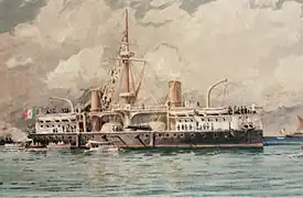 Cuirassé Ruggiero di Lauria&nbsp;(en) de la Regia Marina.