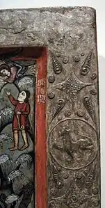 Sur le cadre d'un retable roman catalan.