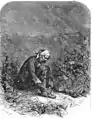 Magwitch, seul dans le marais, sciant ses entraves, par John McLenan.
