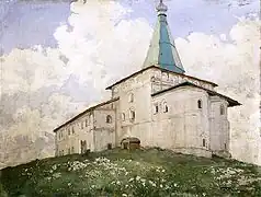 « Église de l'Annonciation au monastère Antoine Siski.», 1912, papier sur carton, tempera — collection privée.