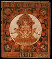 Mandala de Chandra, dieu de la lune, Népal. Détrempe sur tissu. Fin du XIVe&nbsp;siècle ou début du XVe&nbsp;siècle