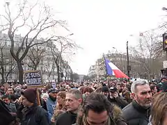 Une pancarte « Je suis Charlie ».