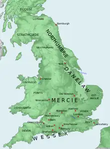 Une carte indiquant quelques lieux mentionnés dans l'article