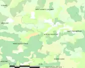 Schéma représentant la commune entourée des communes limitrophes.