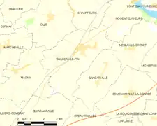 Carte de la commune de Bailleau-le-Pin.