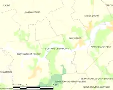Carte de la commune de Fontaine-les-Ribouts.