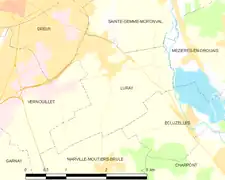 Carte de la commune de Luray.