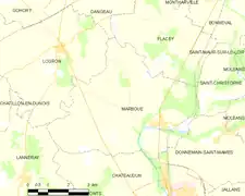 Carte de la commune de Marboué.