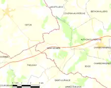 Carte de la commune de Saint-Bomer.