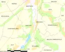 Carte de la commune de Saint-Piat.
