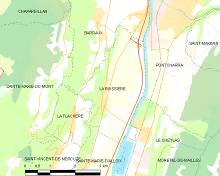 Carte des communes limitrophes