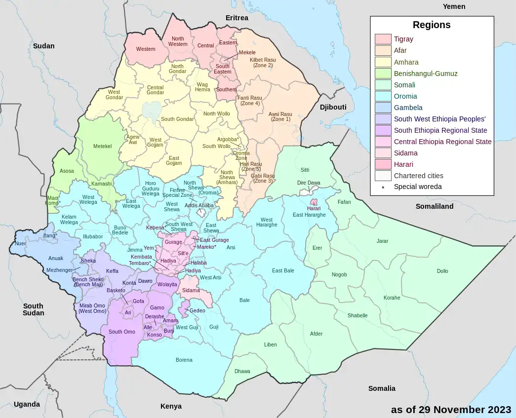 alt=Zones dans la région Oromia.
Zones dans la région Somali