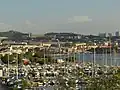 Le port de Jonquières et en haut à gauche, chapelleNotre-Dame-des-Marins