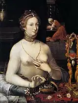 Ecole de Fontainebleau, Dame à sa toilette, fin XVIe&nbsp;siècle.