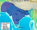 Patalipoûtra capitale de l'Empire Maurya.  qui connut son expansion extrême sous le règne d'Açoka.