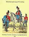 Hussards du régiment de Mecklenbourg-Strelitz en 1905 par Richard Knötel.