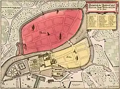 Le plan Memhardt de Berlin et Cölln (1652).