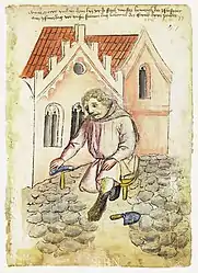 Paveur au XVe&nbsp;siècle.