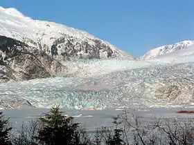 Glacier Mendenhall en hiver.
