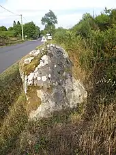 Le menhir près du château d'eau de Bodérin.