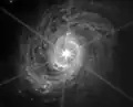 M77 vue en infrarouge par le télescope spatial James Webb (MIRI).