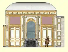 Restitution de la paroi Ouest du Grand Cabinet de Meudon, XVIIIe&nbsp;siècle.