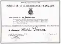 Médaille de la Résistance