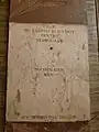 Plaque mémoriale dans l'Église Madonna del Pascolo de Rome (en roumain: Celui ce a luptat și suferit pentru neamul său, Inocențiu Micu Klein)
