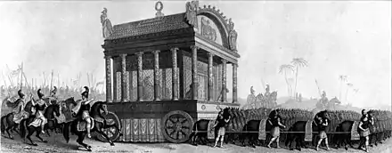 Illustration représentant le cortège funéraire d'Alexandre