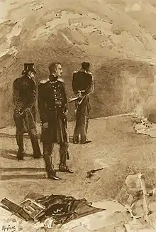 Dessin du roman Un héros de notre temps de Mikhaïl Lermontov, le Duel avec Grouchnitski