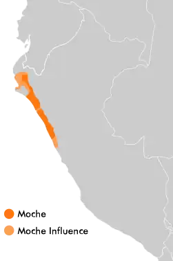 Carte de l'influence culturelle moche.