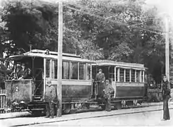 Tramway Mödling – Hinterbrühl en Autriche, 1883, le 1er&nbsp;sous caténaire.