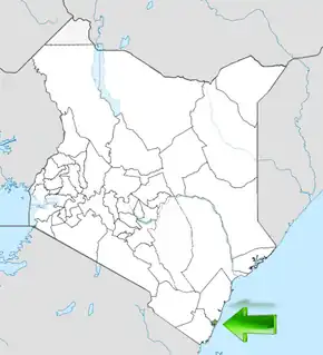 Localisation du comté de Mombasa sur la carte du Kenya