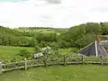 Vue du paysage à partir de la terrasse de l'église.