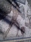 Fragment de la mosaïque des travaux d'Hercule, IIIe&nbsp;siècle, sanglier d'Erymanthe
