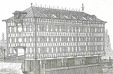 Schéma de l'armature métallique du moulin