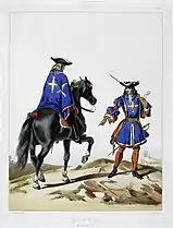 Mousquetaires de la Garde, fin du XVIIe&nbsp;siècle
