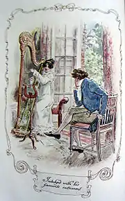 Asis, un jeune homme attentif devant une jolie harpiste