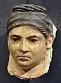 Portrait funéraire. Égypte romaine, IIe&nbsp;siècle. Plâtre peint. Liebieghaus