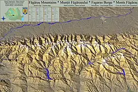 Carte de localisation des monts Făgăraș.