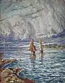 Karl-Edvard Diriks, Estuaire avec voiliers sous un ciel nuageux, c. 1910.