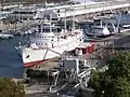 Le France I du musée maritime de La Rochelle depuis la tour Saint-Nicolas.