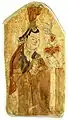 Un donateur. Grotte 17, Xe-XIe s. Peinture murale, 45&nbsp;×&nbsp;25&nbsp;cm. Grottes des « mille Bouddhas » de Bezeklik. Museum für Asiatische Kunst (Berlin).