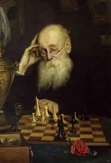 Seul à seul ou le jeu d'échecs, 1907, Musée du jeu d'échecs à Moscou.