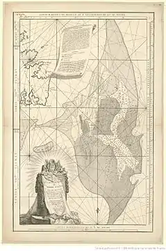 Le grand banc de Terre Neuve. Carte-plan dressée en 1678 par  Georges Boissaye du Bocage (1626-1696).