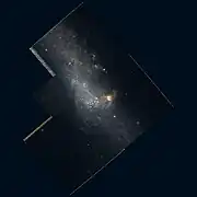 Autre gros plan de NGC 4656 réalisé avec les données captées par le télescope spatial Hubble.