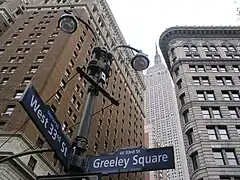 33e&nbsp;rue, vue sur l'Empire State Building.