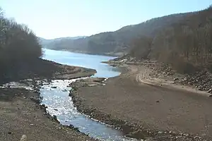 Le Viau à son débouché dans le lac.