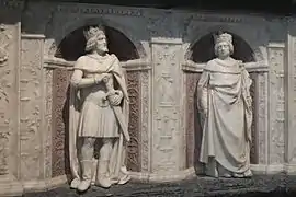 Détail des rois et apôtres du sarcophage du tombeau de François II de Bretagne et de Margueritte de foix (vers 1500).