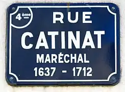 Rue Catinat, panneau.